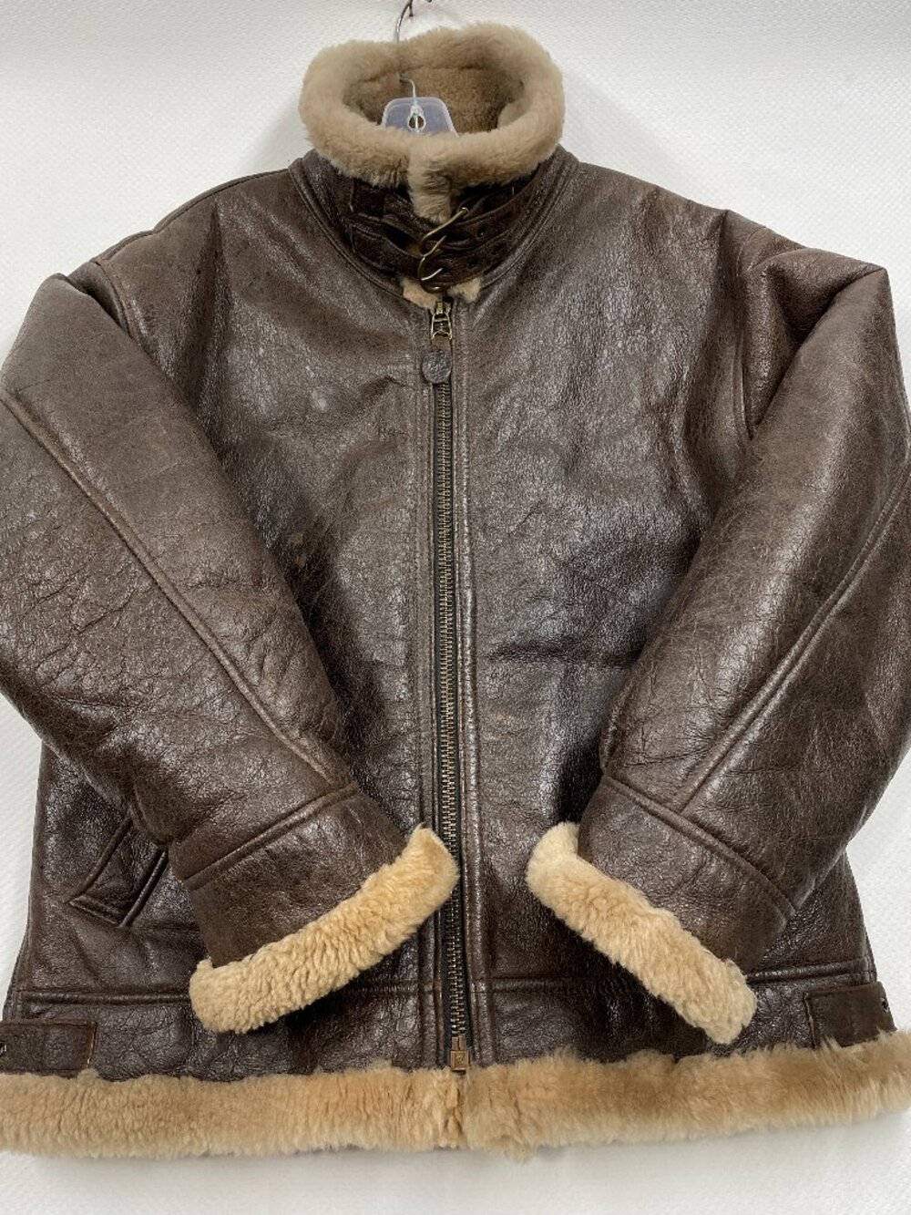 Napa Valley Sawyer Shearling Bomber Jacket Brown Leather Sheepskin Men’s L